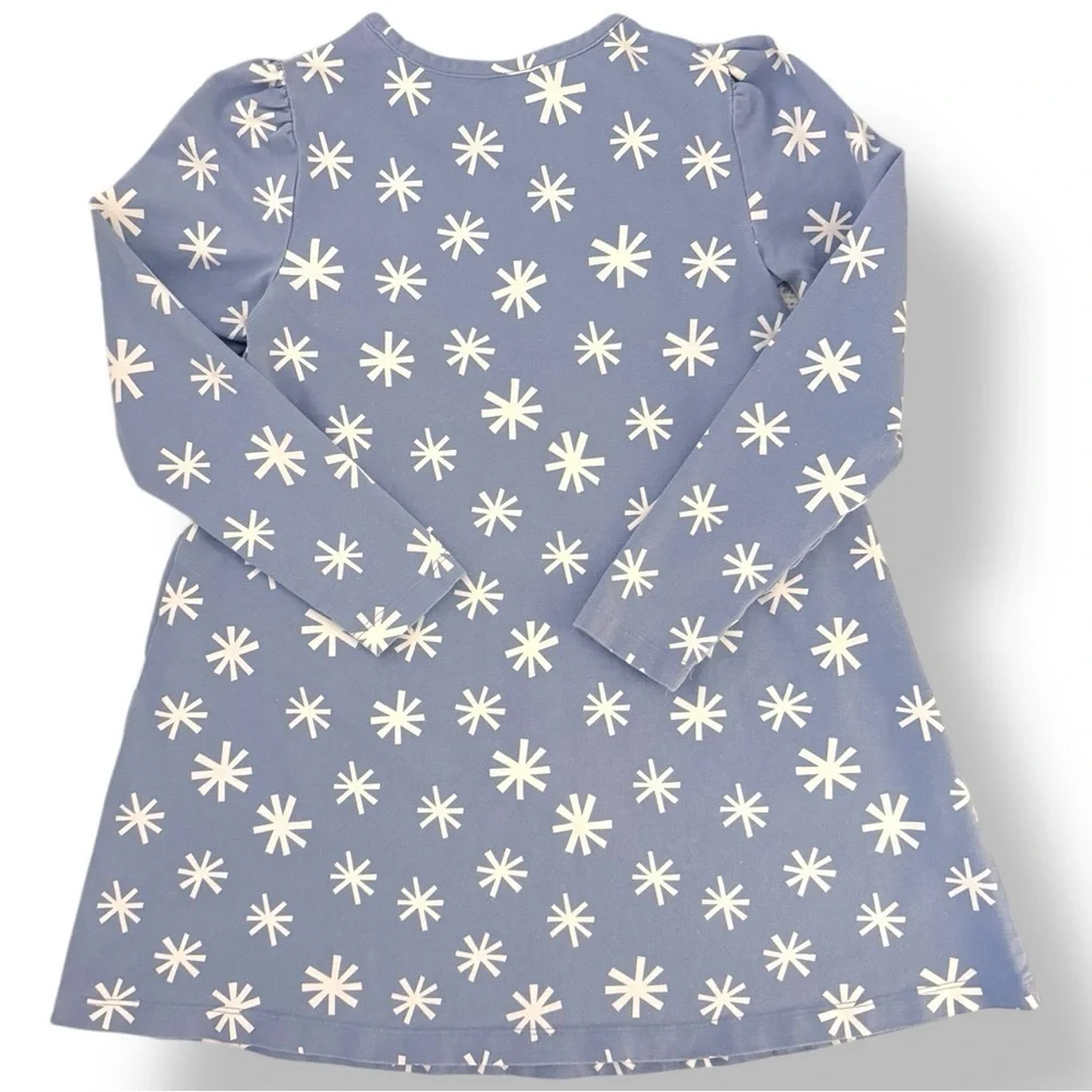 Hanna Andersson Blue Star Long Sleeve Skater Dress Pockets 6/7 (120 CM) EUC